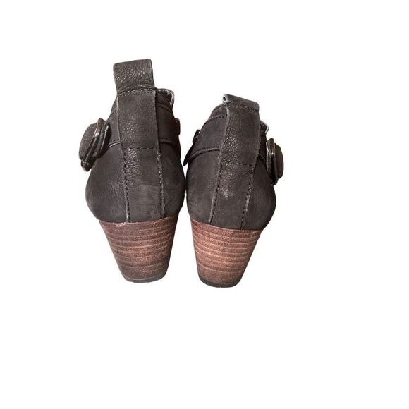 Franco Sarto, black suede, leather ankle booties, size 6 - Picture 4 of 5